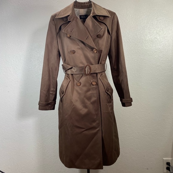 Cole Haan Collection brown tech coat with waist tie size 6 - Picture 1 of 16